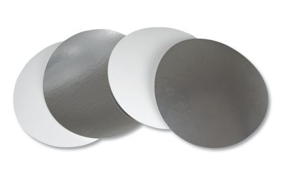 Flat Board Lids for 8″ Round Containers, Silver, Paper, 500 /Carton