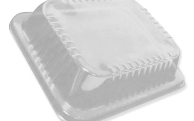 Dome Lids for 12.63 x 10.5 Oblong Containers, 2.5″ Half Size Steam Table Pan Lid, High Dome, Clear, Plastic, 100/Carton