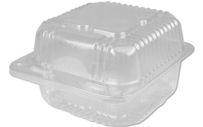 Plastic Clear Hinged Containers, 12 Oz, 5.25 X 5.13 X 2.75, Clear, 500/carton