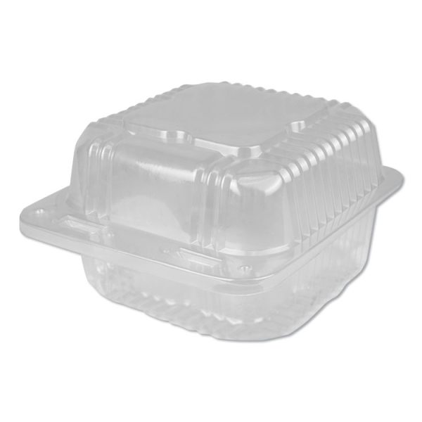 Plastic Clear Hinged Containers, 12 Oz, 5.25 X 5.13 X 2.75, Clear, 500/carton