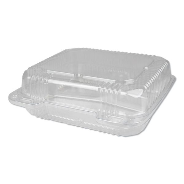 Plastic Clear Hinged Containers, 3-Compartment, 5 Oz/5 Oz/15 Oz, 8.88 X 8 X 3, Clear, 250/carton