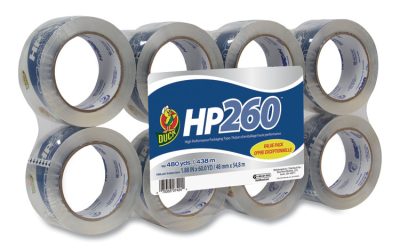 HP260 Packaging Tape, 3″ Core, 1.88″ X 60 Yds, Clear, 8/pack