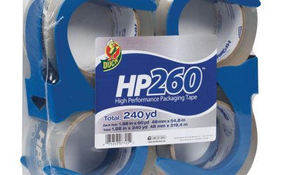 HP260 Packaging Tape With Dispenser, 3″ Core, 1.88″ X 60 Yds, Clear, 4/pack