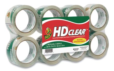 Heavy-Duty Carton Packaging Tape, 3″ Core, 1.88″ X 55 Yds, Clear, 8/pack