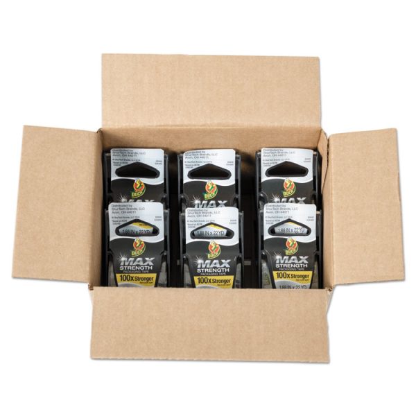 MAX Packaging Tape with Dispenser, 1.5" Core, 1.88" x 22 yds, Crystal Clear, 6/Box - Image 3