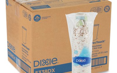 Perfectouch Paper Hot Cups, 8 Oz, Coffee Haze Design, 25/sleeve, 20 Sleeves/carton