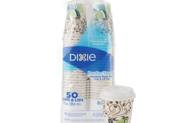 Perfectouch Paper Hot Cups And Lids Combo, 12 Oz, Multicolor, 50 Cups/lids/pack