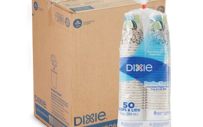 Perfectouch Paper Hot Cups And Lids Combo, 12 Oz, Multicolor, 50 Cups/lids/pack, 6/packs/carton