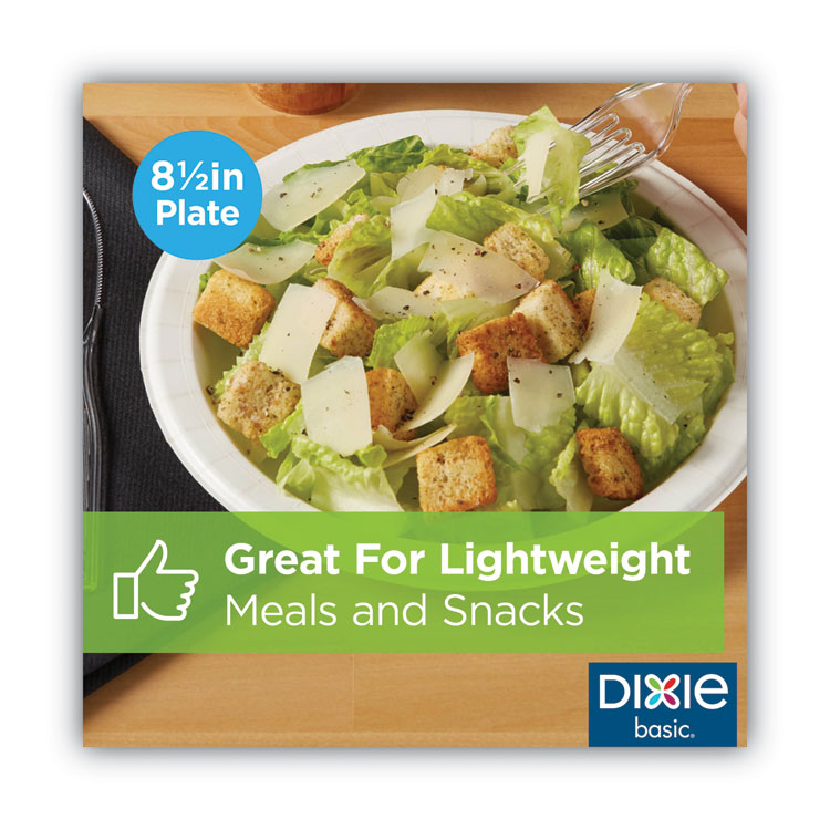 White Paper Plates, 8.5" Dia, Individually Wrapped, White, 500/carton - Image 6