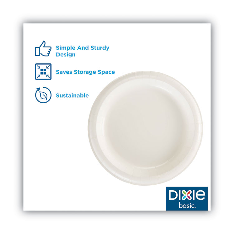 White Paper Plates, 8.5" Dia, Individually Wrapped, White, 500/carton - Image 3