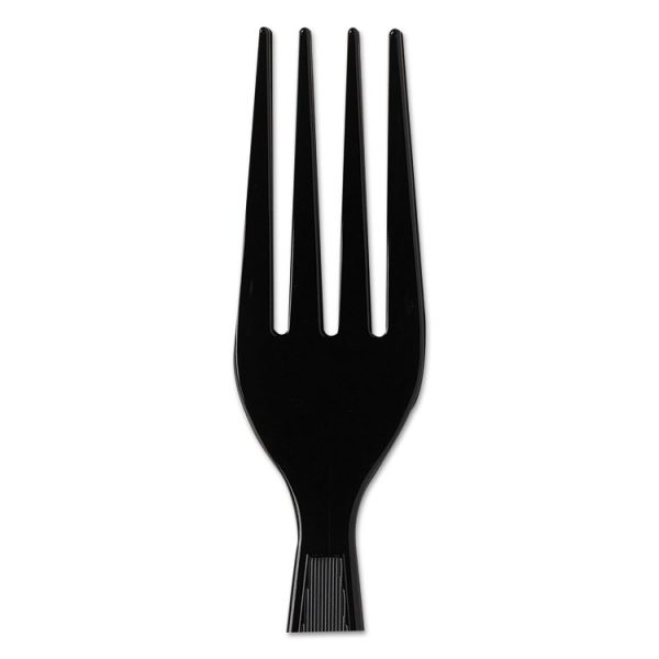 Plastic Cutlery, Heavyweight Forks, Black, 1,000/carton - Image 3