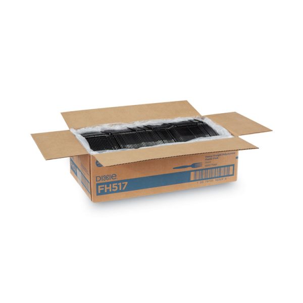 Plastic Cutlery, Heavyweight Forks, Black, 1,000/carton - Image 4
