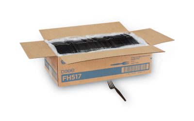 Plastic Cutlery, Heavyweight Forks, Black, 1,000/carton