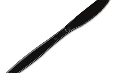 Plastic Cutlery, Heavyweight Knives, Black, 1,000/carton