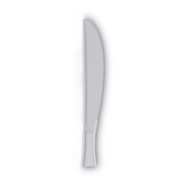 Plastic Cutlery, Heavy Mediumweight Knives, White, 1,000/carton - Image 2