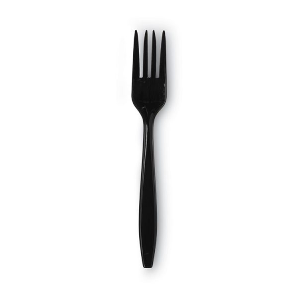 Individually Wrapped Heavyweight Forks, Polypropylene, Black, 1,000/carton - Image 2