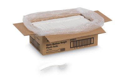 Plastic Cutlery, Mediumweight Forks, White, 1,000/carton