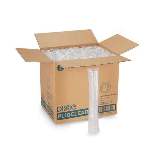 Plastic Portion Cup Lid, Fits 1 Oz Portion Cups, Clear, 4,800/carton - Image 2