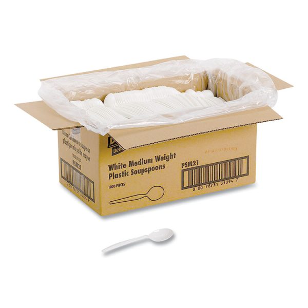 Plastic Cutlery, Mediumweight Soup Spoons, White, 1,000/carton - Image 4