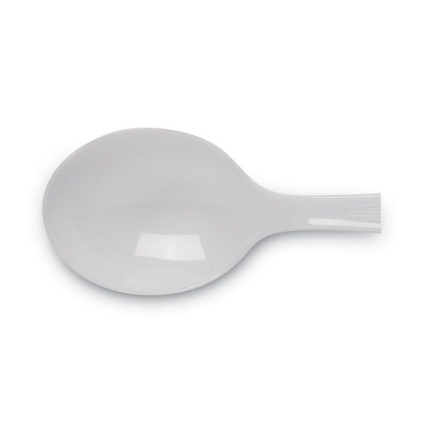 Plastic Cutlery, Heavyweight Soup Spoons, White, 1,000/carton - Image 4