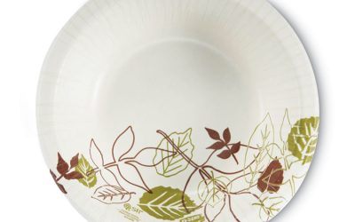Pathways Heavyweight Paper Bowls, 20 Oz, White/green/burgundy, 125/pack