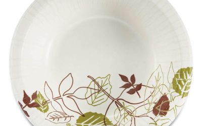 Pathways Heavyweight Paper Bowls, 20 Oz, Green/burgundy, 500/carton