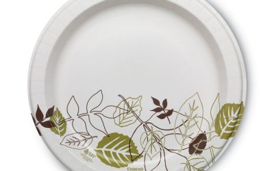Pathways Soak Proof Shield Heavyweight Paper Plates, 10.13″ Dia, Green/burgundy, 125/pack