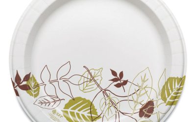 Pathways Soak Proof Shield Heavyweight Paper Plates, Wisesize, 8.5″ Dia, Green/burgundy, 500/carton