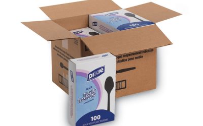 Plastic Cutlery, Heavy Mediumweight Teaspoons, Black, 1,000/carton