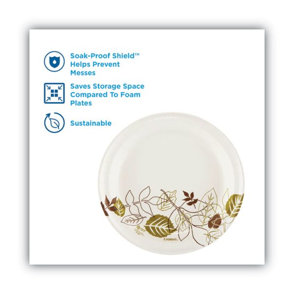 Pathways Soak-Proof Shield Mediumweight Paper Plates, 8.5" dia, Green/Burgundy, 1,000/Carton - Image 4