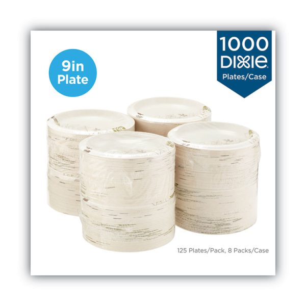 Pathways Soak-Proof Shield Mediumweight Paper Plates, 8.5" dia, Green/Burgundy, 1,000/Carton - Image 3