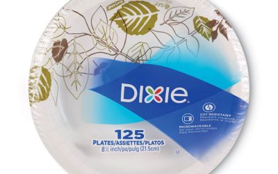 Pathways Soak-Proof Shield Mediumweight Paper Plates, Wisesize, 8.5″ Dia, Green/burgundy, 125/pack