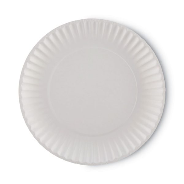 White Paper Plates, 9" Dia, 250/pack, 4 Packs/carton - Image 4