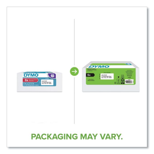 LW Multipurpose Labels, 1" x 2.13", White, 500 Labels/Roll, 6 Rolls/Pack - Image 6