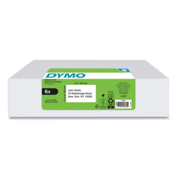LW Shipping Labels, 2.31" x 4", White, 300 Labels/Roll, 6 Rolls/Pack - Image 5