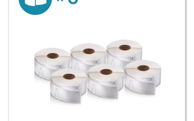 LW Address Labels, 0.75″ x 2″, White, 500 Labels/Roll, 6 Rolls/Pack