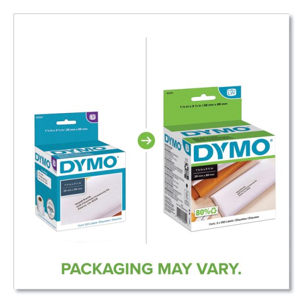 Labelwriter Address Labels, 1.12" X 3.5", White, 260 Labels/roll, 2 Rolls/pack - Image 2