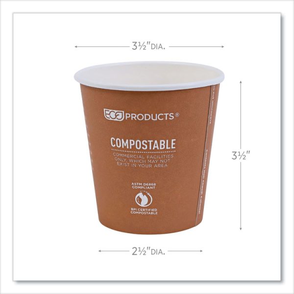 World Art Renewable And Compostable Hot Cups, 10 Oz, 50/pack, 20 Packs/carton - Image 3