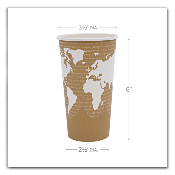 World Art Renewable And Compostable Hot Cups, 20 Oz, 50/pack, 20 Packs/carton - Image 3