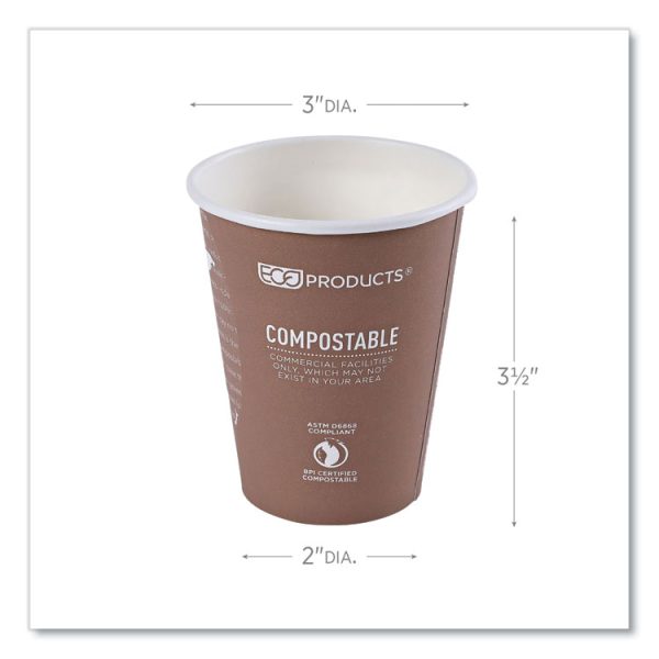 World Art Renewable And Compostable Hot Cups, 8 Oz, 50/pack, 20 Packs/carton - Image 3