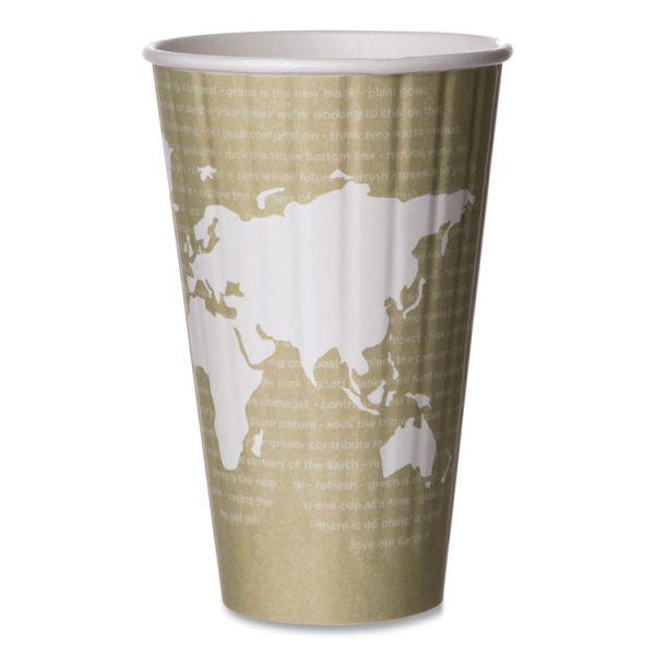 World Art Renewable And Compostable Insulated Hot Cups, Pla, 16 Oz, 40/packs, 15 Packs/carton