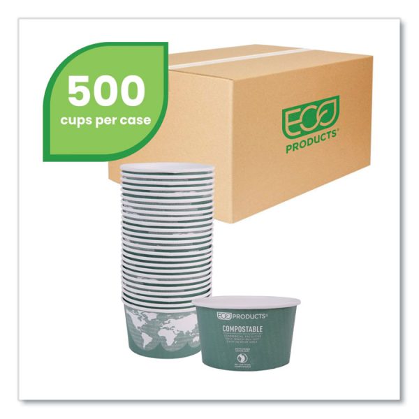 World Art Renewable and Compostable Food Container, 12 oz, 4.05 Diameter x 2.5 h, Green, Paper, 25/Pack, 20 Packs/Carton - Image 2