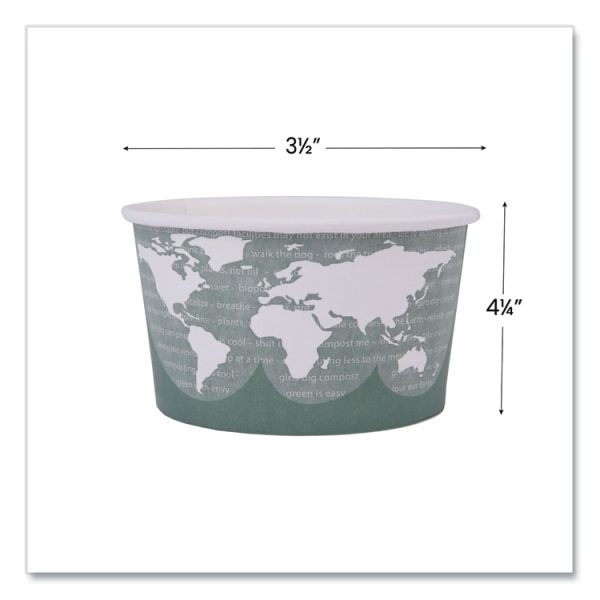 World Art Renewable and Compostable Food Container, 12 oz, 4.05 Diameter x 2.5 h, Green, Paper, 25/Pack, 20 Packs/Carton - Image 3