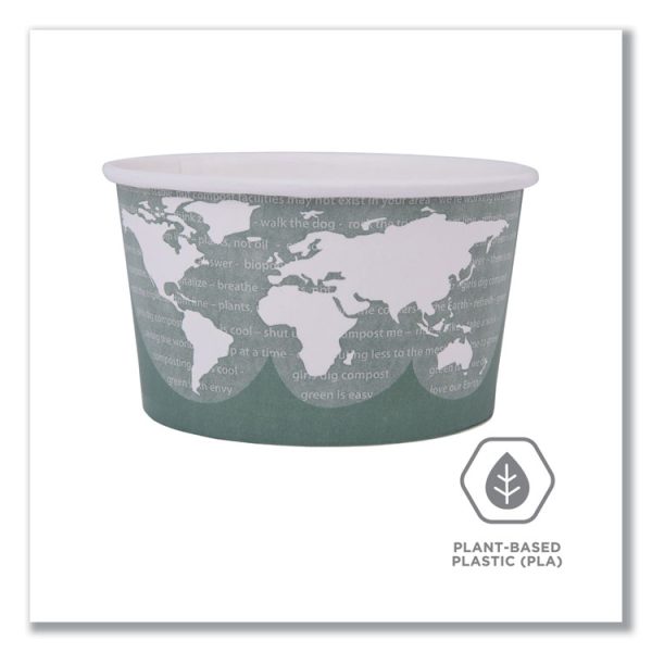 World Art Renewable and Compostable Food Container, 12 oz, 4.05 Diameter x 2.5 h, Green, Paper, 25/Pack, 20 Packs/Carton - Image 5