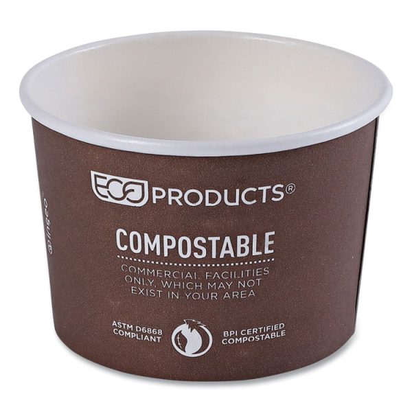 World Art Renewable and Compostable Food Container, 8 oz, 3.04 Diameter x 2.3 h, Brown, Paper, 50/Pack, 20 Packs/Carton - Image 6