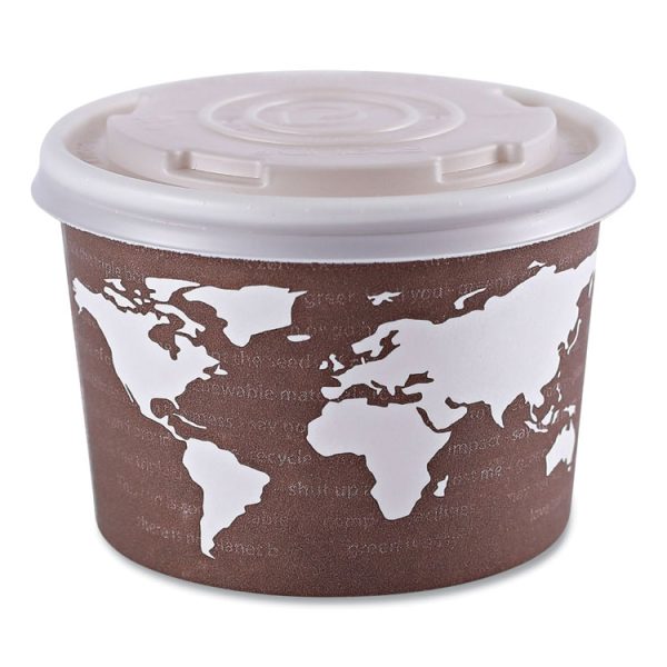 World Art Renewable and Compostable Food Container, 8 oz, 3.04 Diameter x 2.3 h, Brown, Paper, 50/Pack, 20 Packs/Carton - Image 7