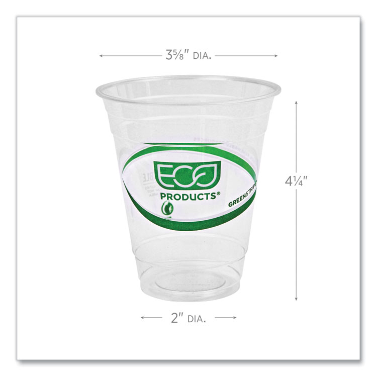 Greenstripe Renewable And Compostable Cold Cups, 12 Oz, Clear, 50/pack, 20 Packs/carton - Image 3