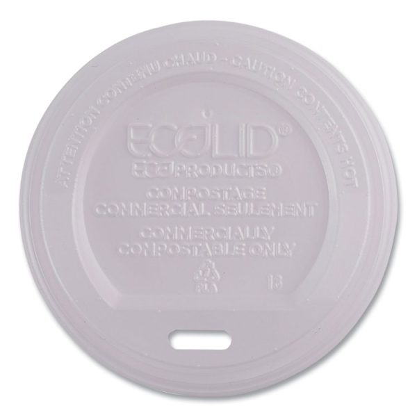 Ecolid Renewable/compostable Hot Cup Lids, Pla, Fits 8 Oz Hot Cups, 50/packs, 16 Packs/carton - Image 6