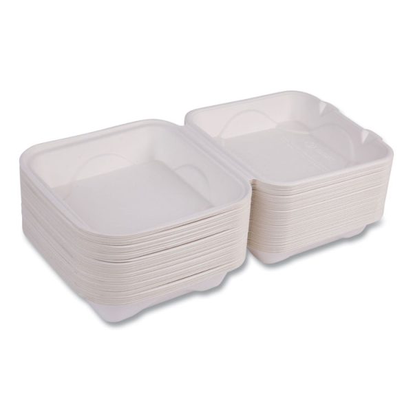 Vanguard Renewable And Compostable Sugarcane Clamshells, 1-Compartment, 8 X 8 X 3, White, 200/carton - Image 7