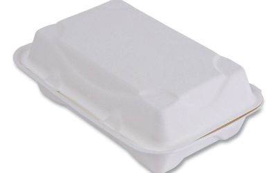 Vanguard Renewable And Compostable Sugarcane Clamshells, 1-Compartment, 9 X 6 X 3, White, 250/carton